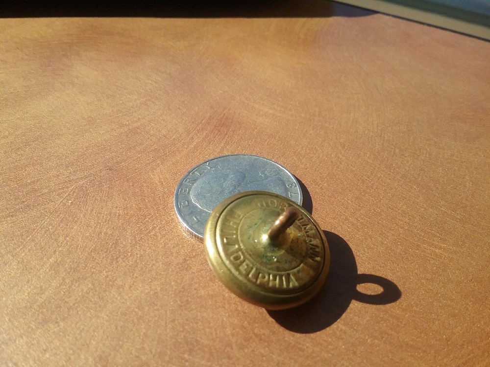 Original Indian War gilded Eagle shield button, Horstmann, Phila