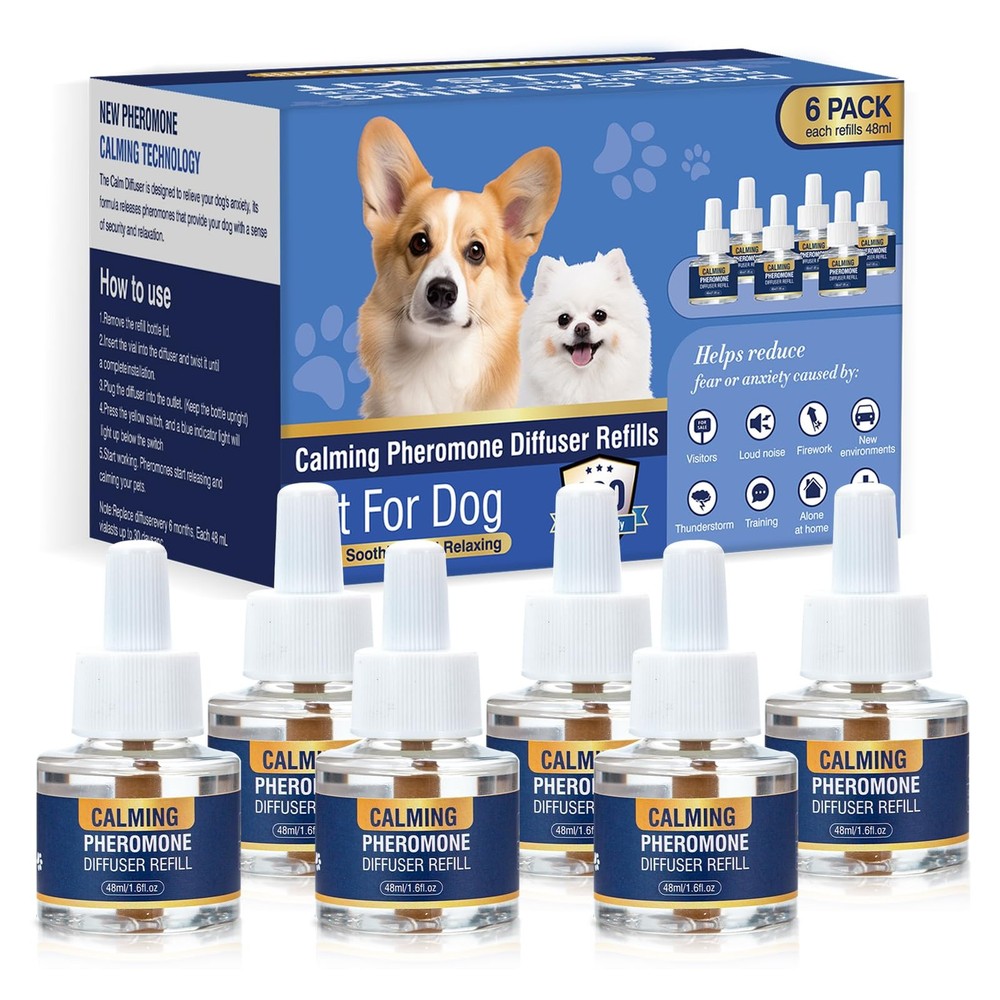 Dog Calming Diffuser Refills 6 Pack Pheromone Appeasing Pet Pheromones...
