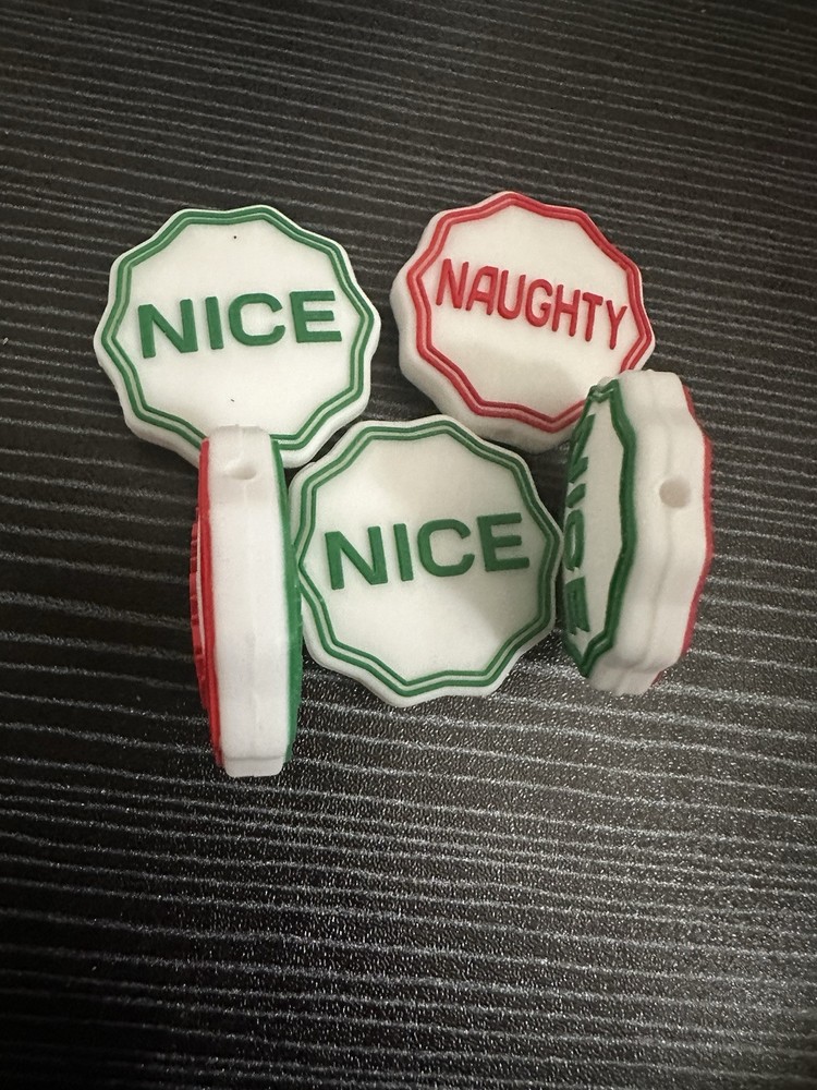 Naughty/Nice Silicone Focal Beads (5pc)