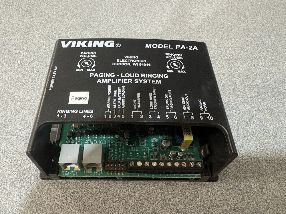 Viking PA-2A Multi-Line Loud Ringer/ Paging Amplifier