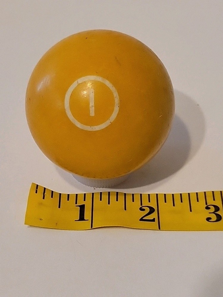 Vintage No. 1 Solid Yellow Pool Ball Billiard 2" Replacement (D)