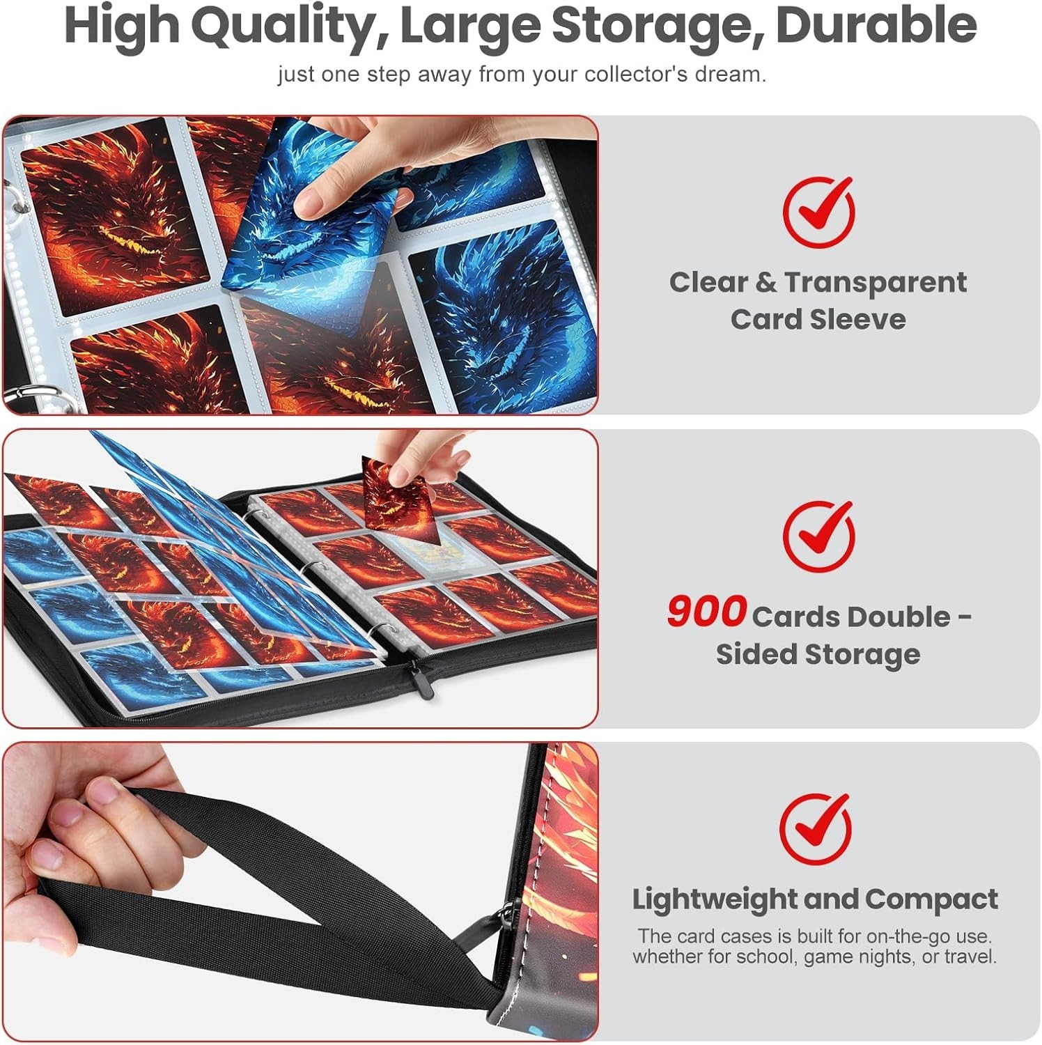 Eevee evolution Pokemon Trading Card Binder Holder Case Album Book Sheet Fit 400