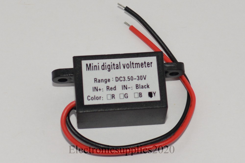 Orange Mini DC Waterproof 0.28 DC 3.5-30V Mini Digital LED Voltmeter Volt Meter