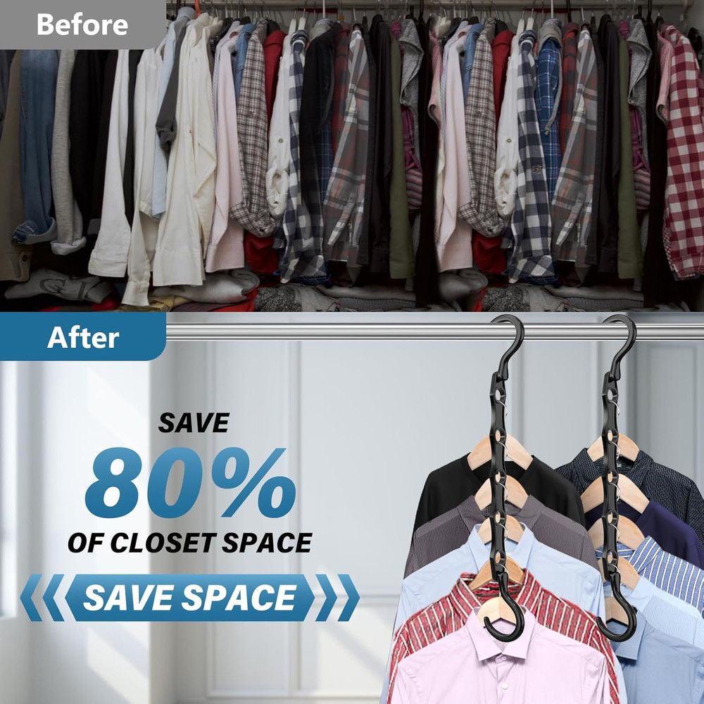 10 Pack Hangers Space Saving Magic Plastic Hanger Organizer Shirt Space Saving H