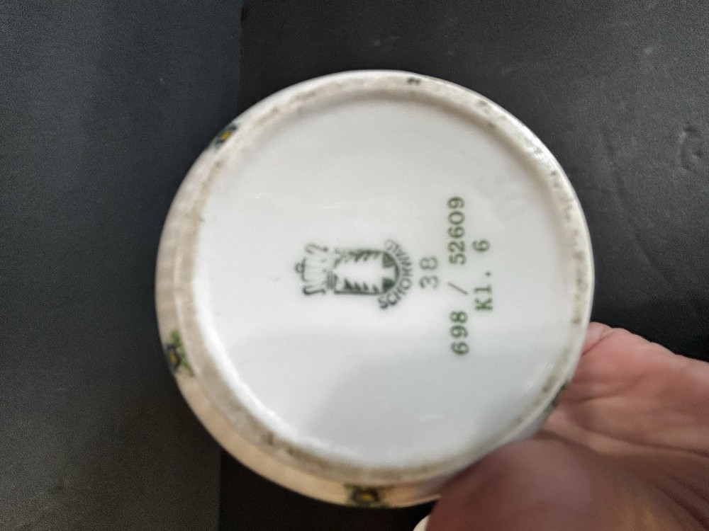 Small Ceramic Pitcher W/Lid Floral 5”H