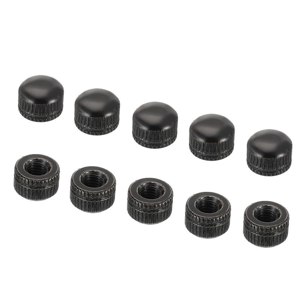 M5 Nut Hood, 15pcs Female Knurled Thread Tool Fittings Black