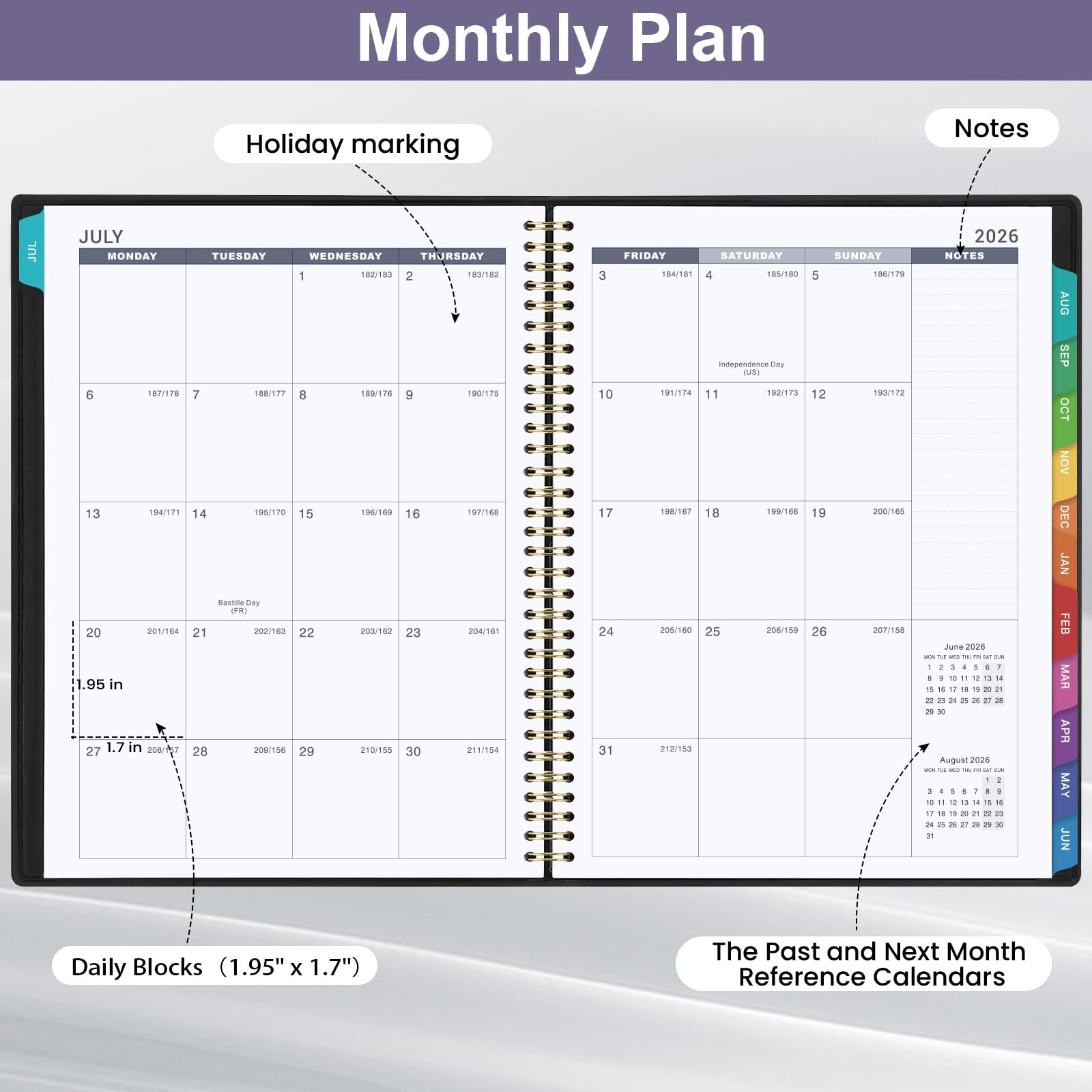 Appointment Book 2026-2027 - Daily Planner, Large Planner Letter, Black