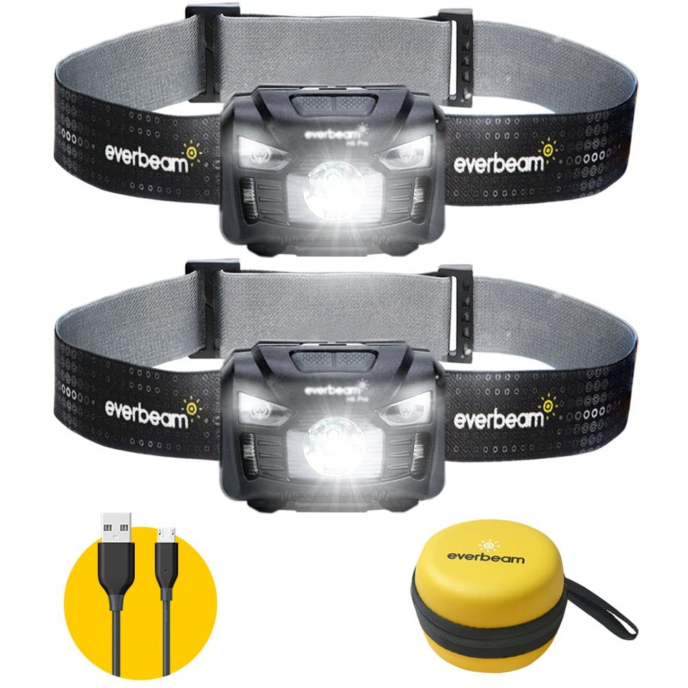 Everbeam H6 Pro LED Head Torch Headlamp, Motion Sensor Control, 650 Lumen Bright