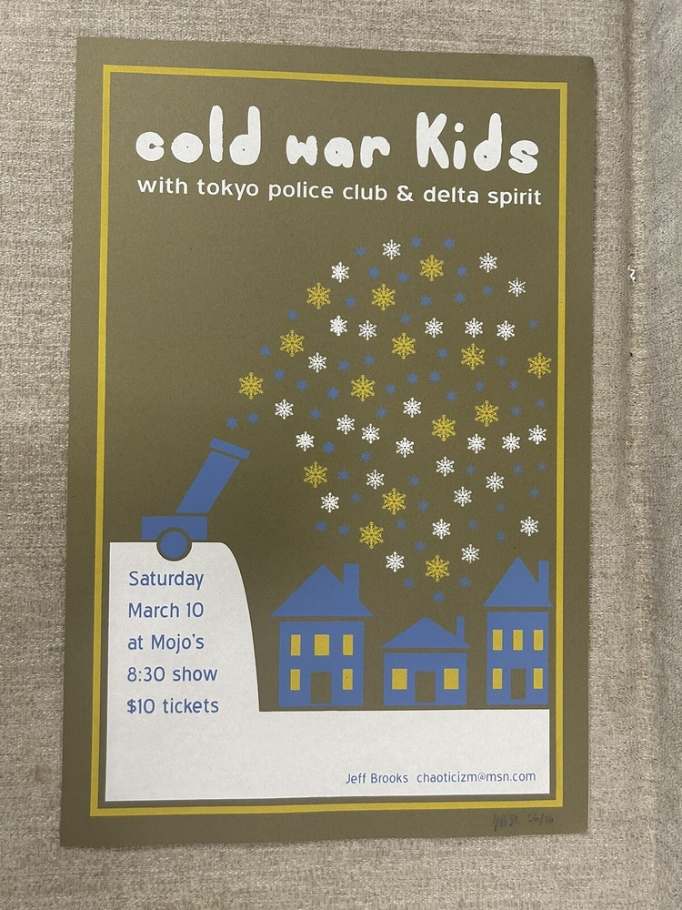COLD WAR KIDS RARE Vintage SILKSCREEN GIG POSTER S/N ED OF ONLY 76 Made
