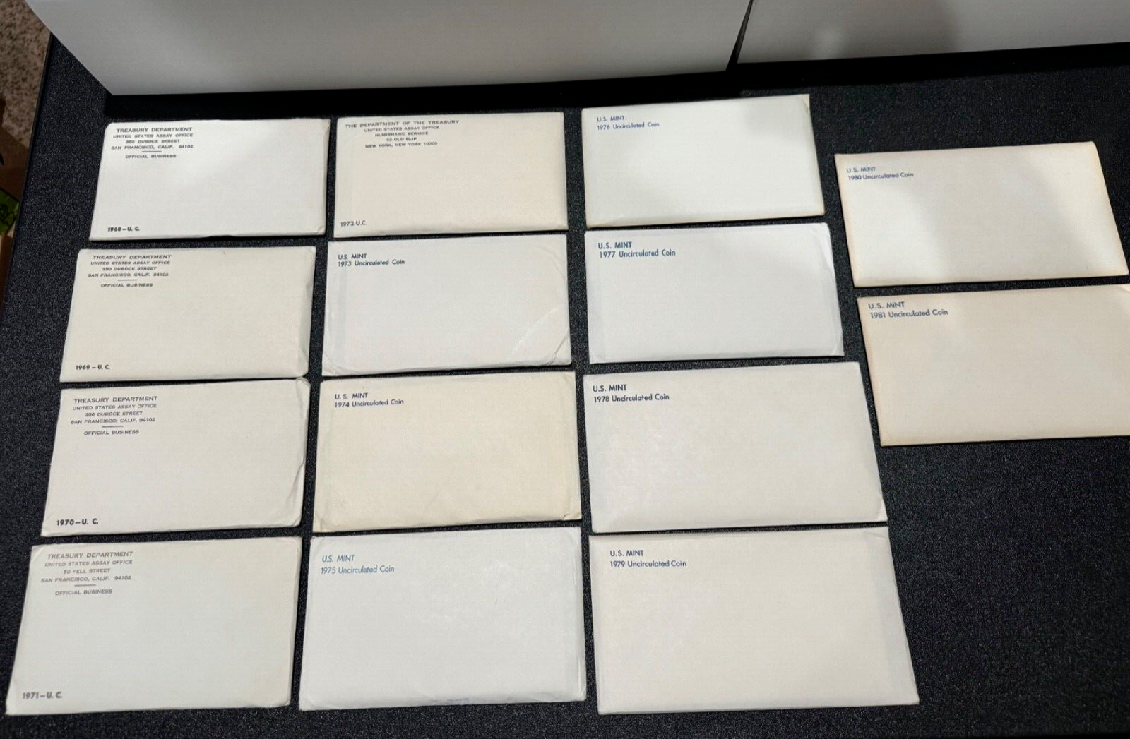 Lot of (14) 1968-1981 US Mint P&D Sets, in ALL OGP, NO WRITING, ALL BU/MS!!