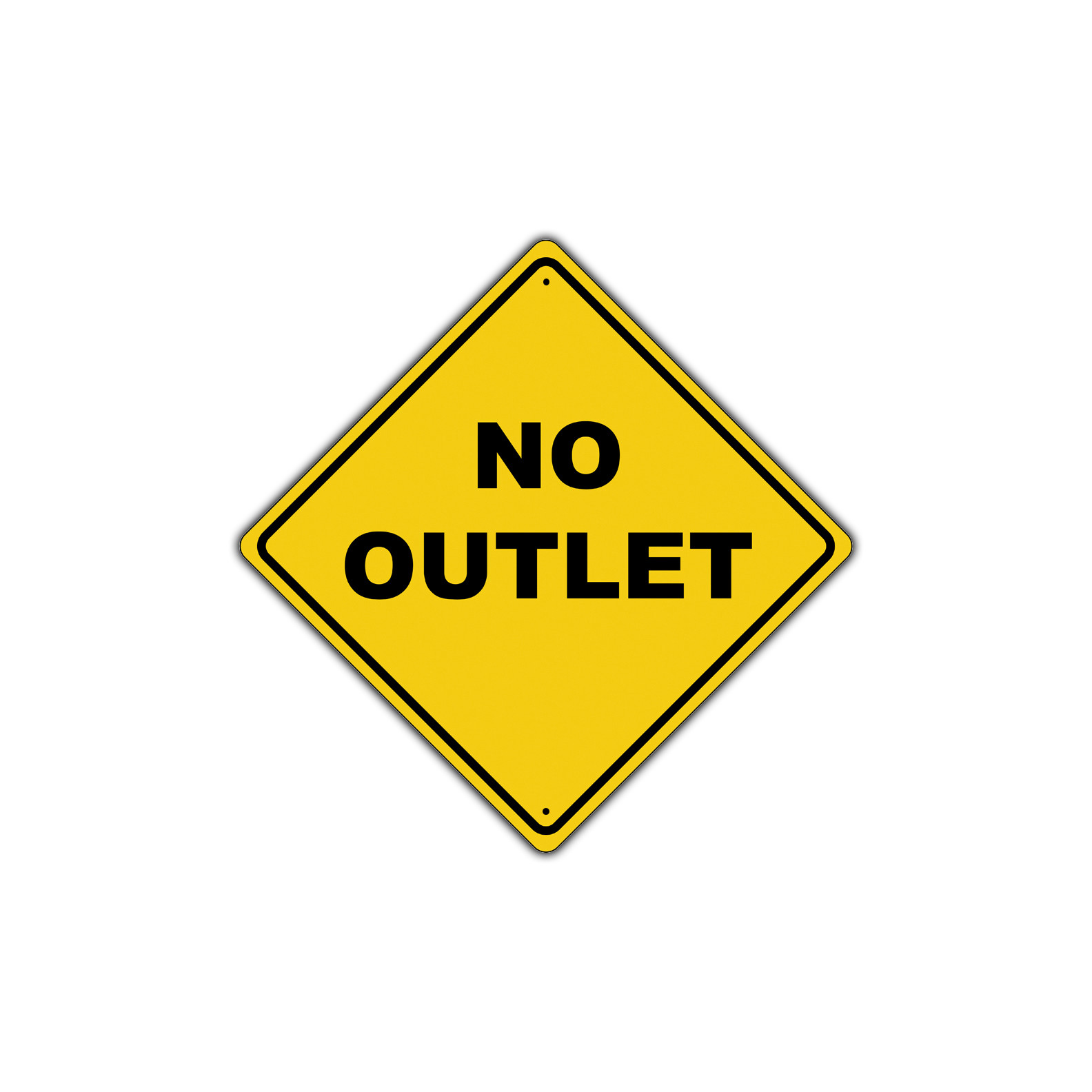 No Outlet Neighborhood Road Warning Novelty Notice Aluminum Metal Sign 12x12
