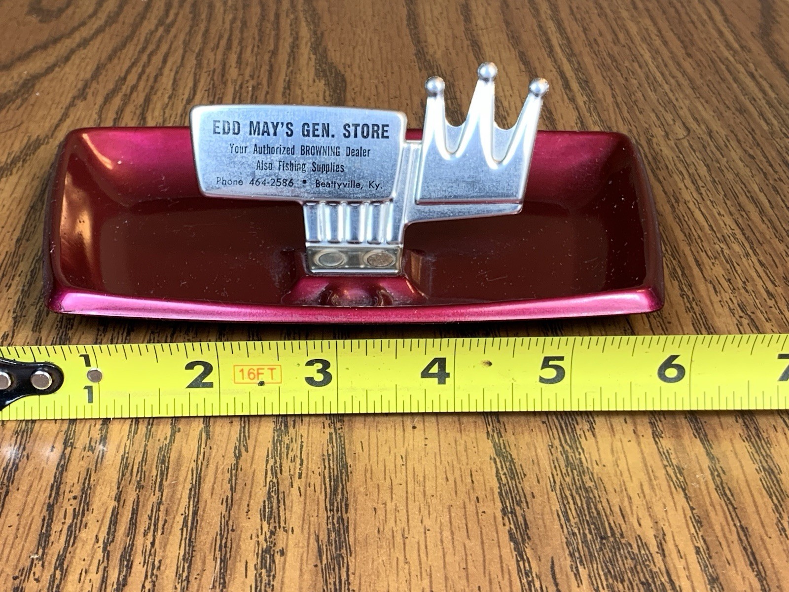 Vintage Art Deco Ashtray Metal Mays General Store Browning Dealer Beattyville,Ky