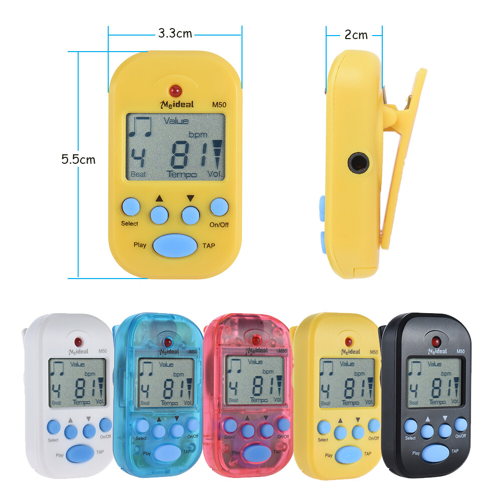 Clip on Digital Metronome Multifunctional Tempo Built-in Tap Function B7E1
