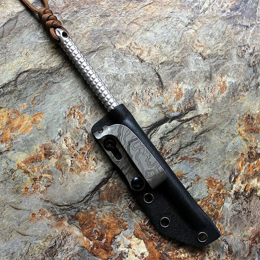 EDC Tactical Tool Solid Titanium Alloy Tea Knife K Sheath Crowbar Multi Tool New