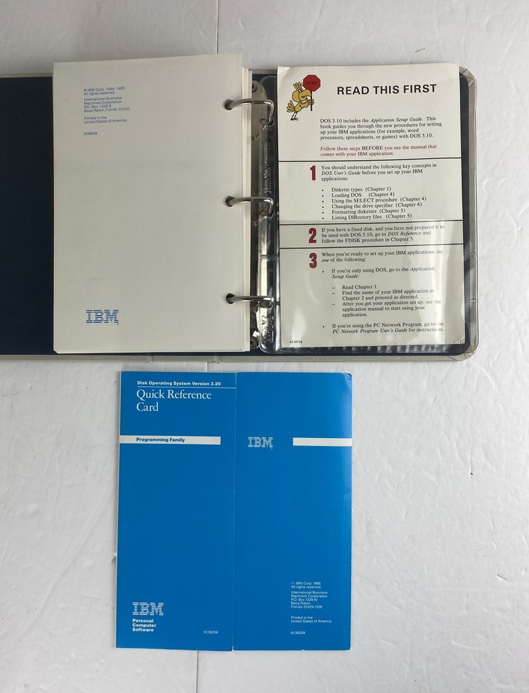 1985 IBM Guide to Operations 6138519 First Edition DOS No Disk
