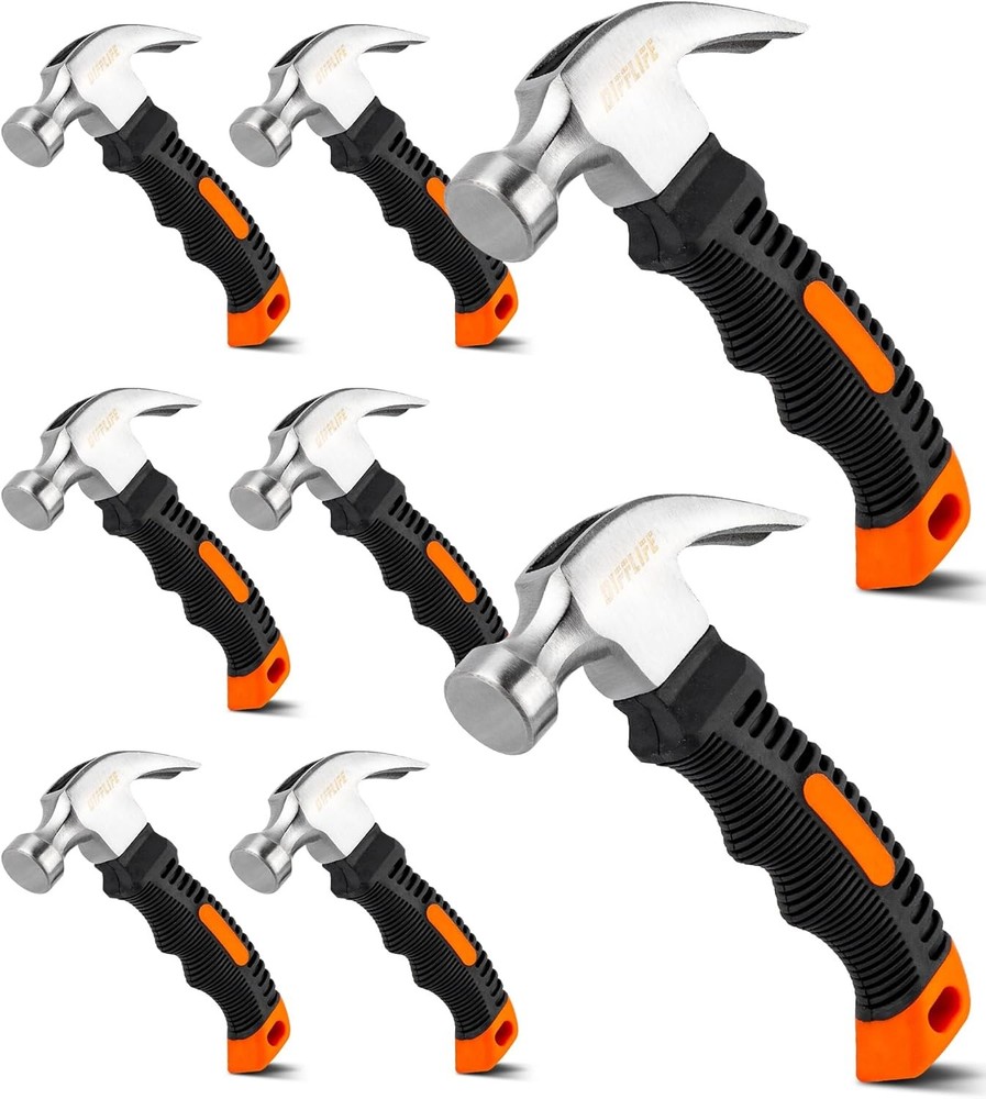 Mini Hammer Set, 8oz Lightweight Tool for Hanging Wall Decor, Hardware Kit