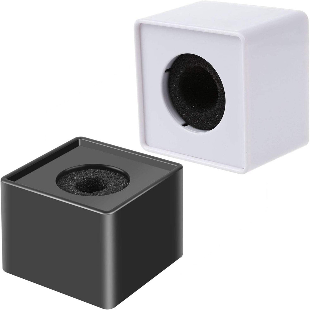 Onwon 2 Pieces Portable Square Cube Shaped Interview Mic Microphone Flag Station