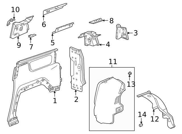 Genuine GM Quarter Panel Extension 84943739