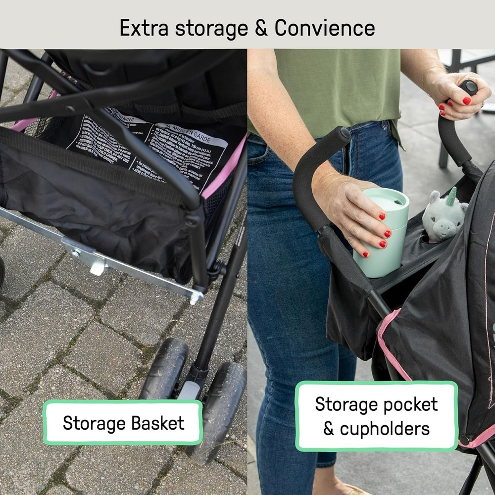 3D Mini Convenience Stroller – Lightweight Stroller with Compact Fold, Multi-...