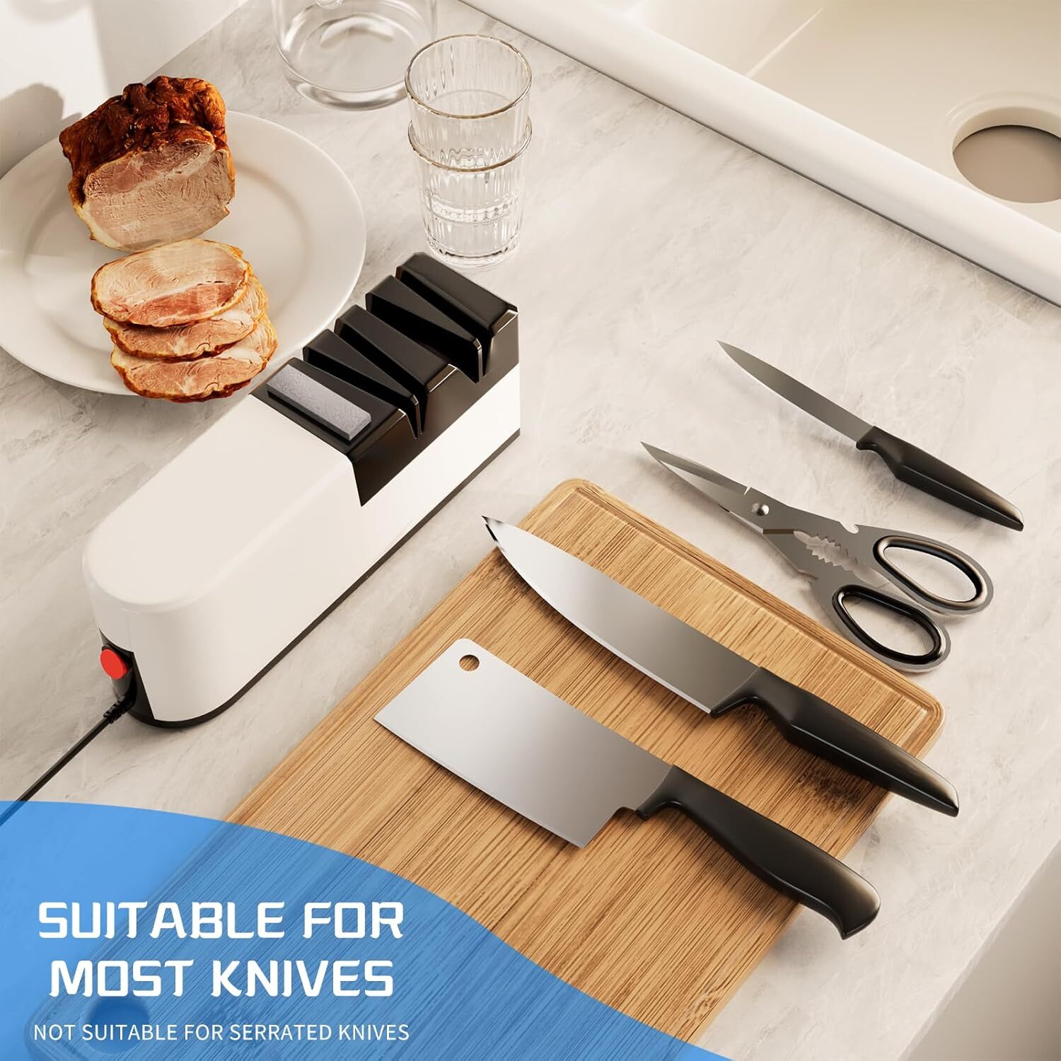 Electric Knife Sharpener Professional Kitchen Sharpening Stone Grinder knives