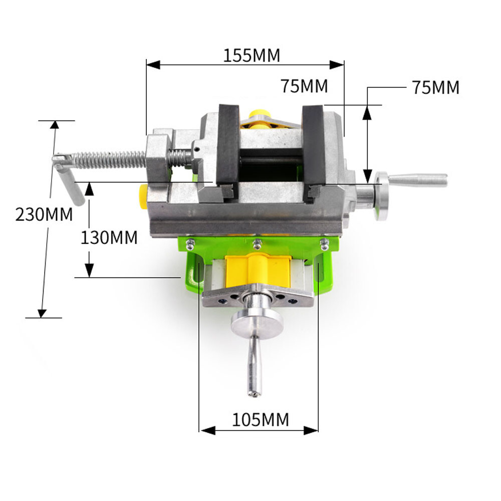 Milling Machine Compound Work Table Cross Slide Bench Drill Press Vise X Y Axis