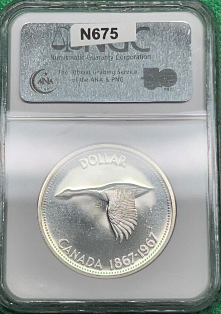 1967 Canada Silver Dollar – NGC PL65 – Centennial Goose – Mirror-Like Fields