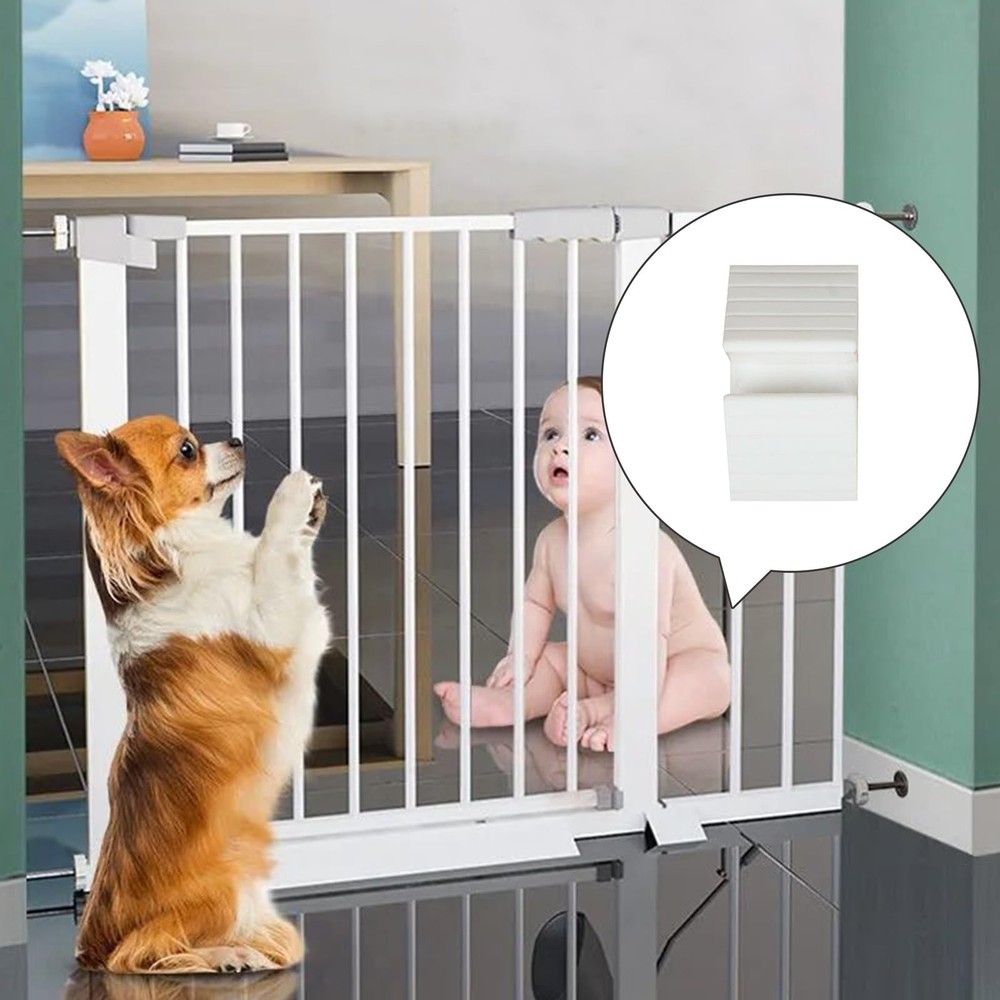 8 PCS Support Feet for Pet Gate Plastic Triangle Reinforcement Fitting White