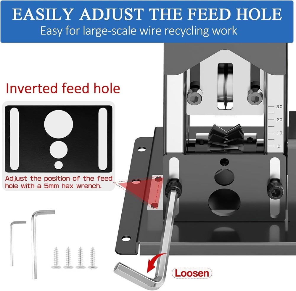 Wire Stripper Machine, 0.06''-1.18'' Electric Cable Stripper Machine with 180...