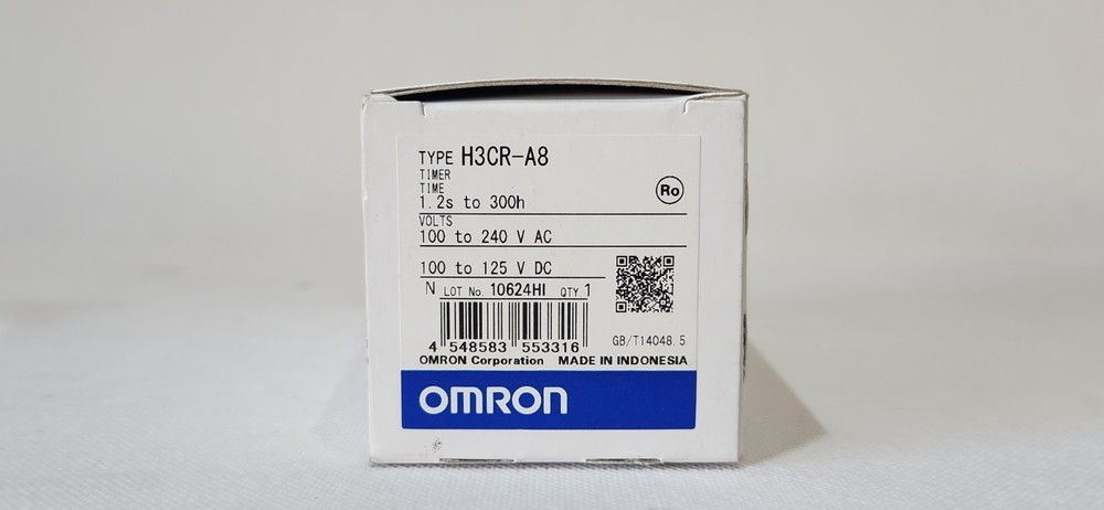 Omron H3CR-A8 Solid State Timer 100-240VAC 50-60Hz 100-125VDC