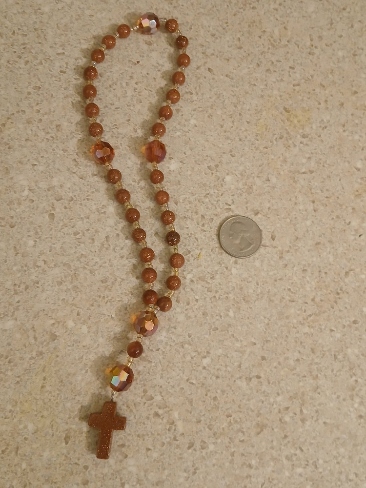 protestant prayer beads- gold sandstone