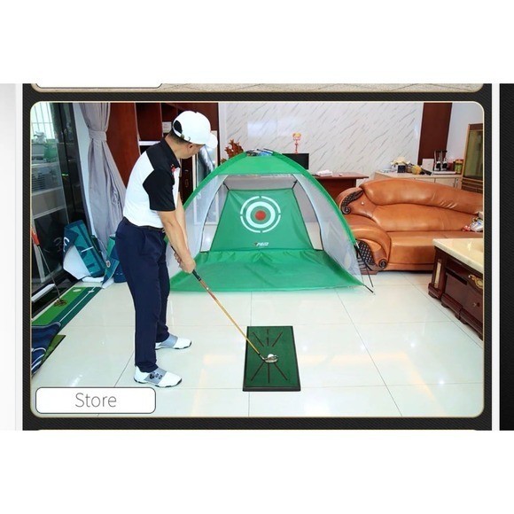 Golf trajectory display hitting mat
