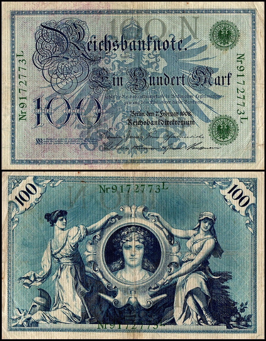 Germany 100 Mark, 1908, P-34, Used