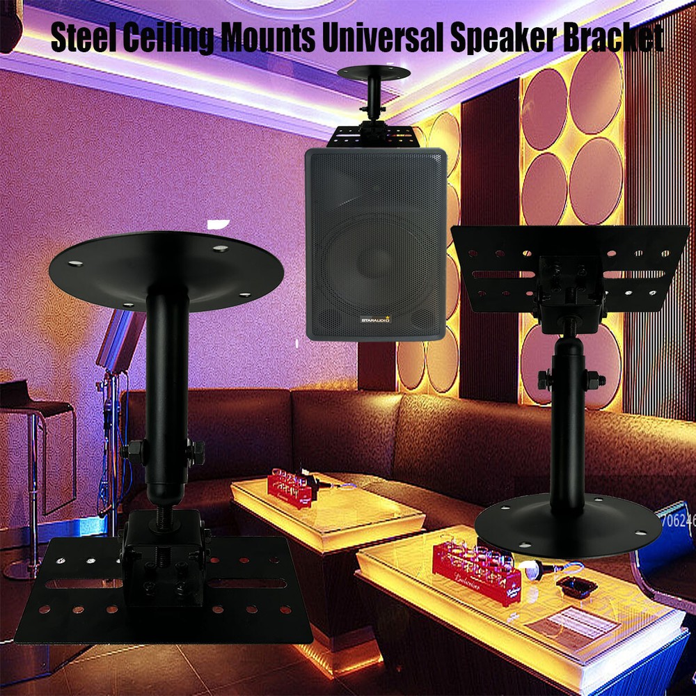 Pair Universal Wall Mount Speaker Ceiling Angle Tilt Rotation Adjustment Stands