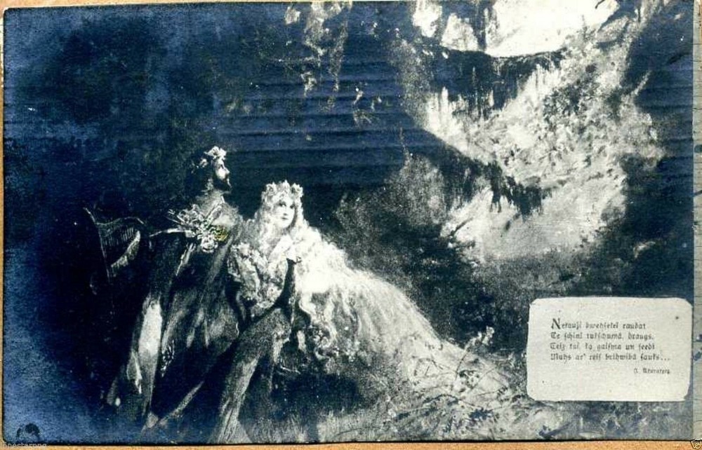 Latvia 1909 Greetings Postcard w/Machine Cancel 3
