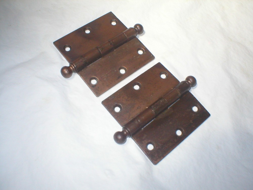 Antique Ball Tipped 3 1/2" Hinge Pair