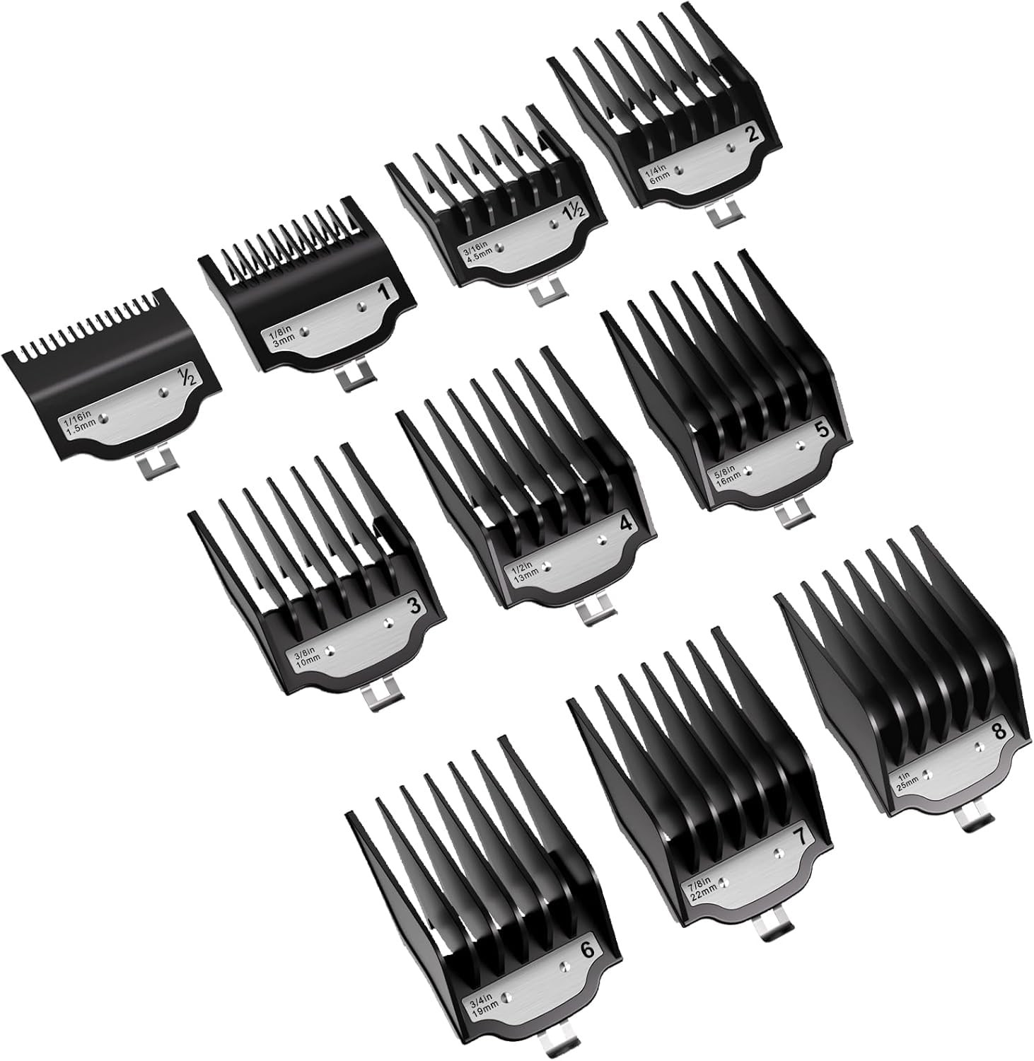 Professional for Wahl Clipper Guards Set, 10 Pcs Coded Cutting Guides #3170-400-