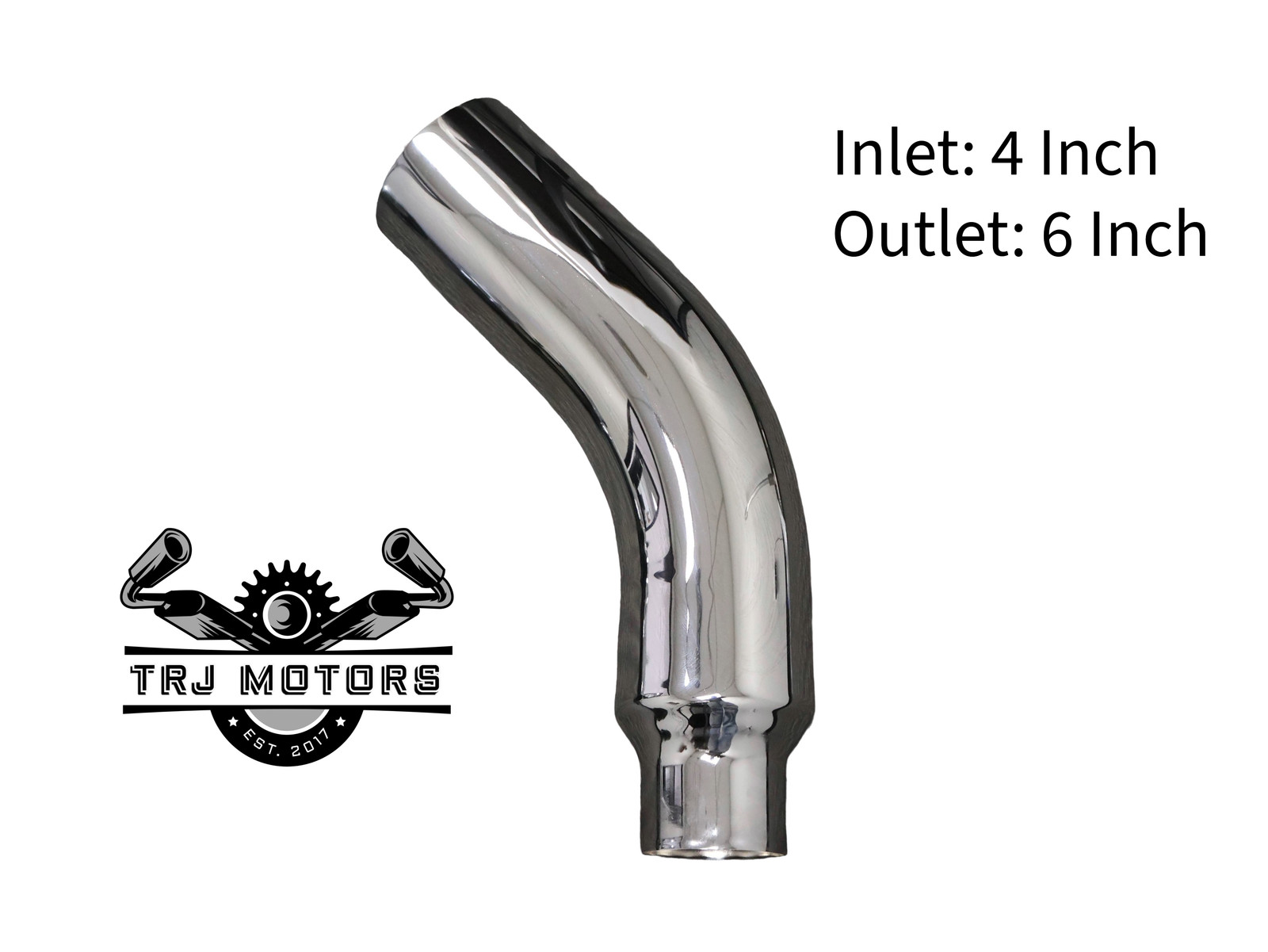 4" Inlet Diesel Exhaust Chrome Turndown Elbow Tip 23" Long - Various Outlets