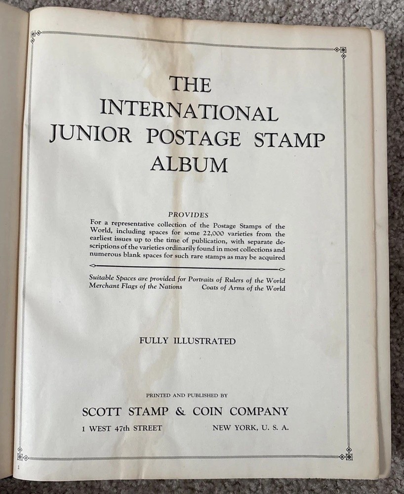 International Junior Postage Stamp Album 1930 Including Stamps