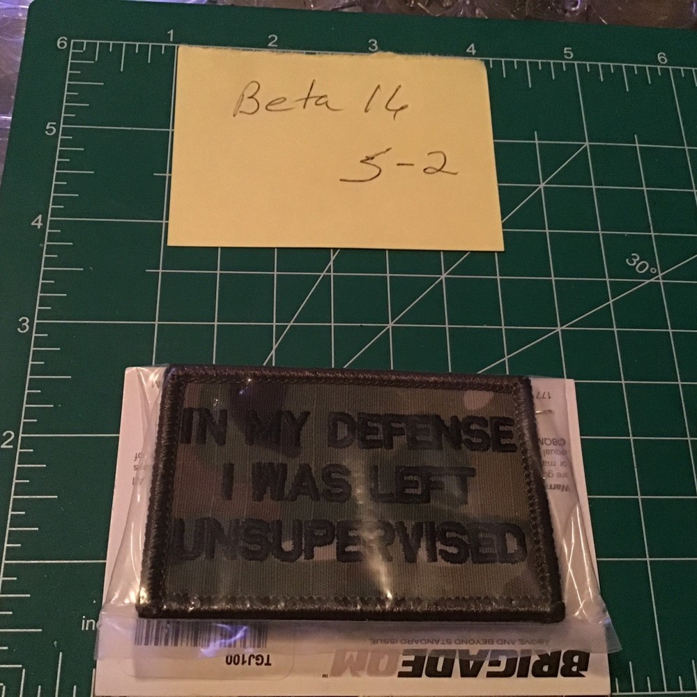 In My Defense Was Left Unsupervised multicam embroidered morale hook cap patch