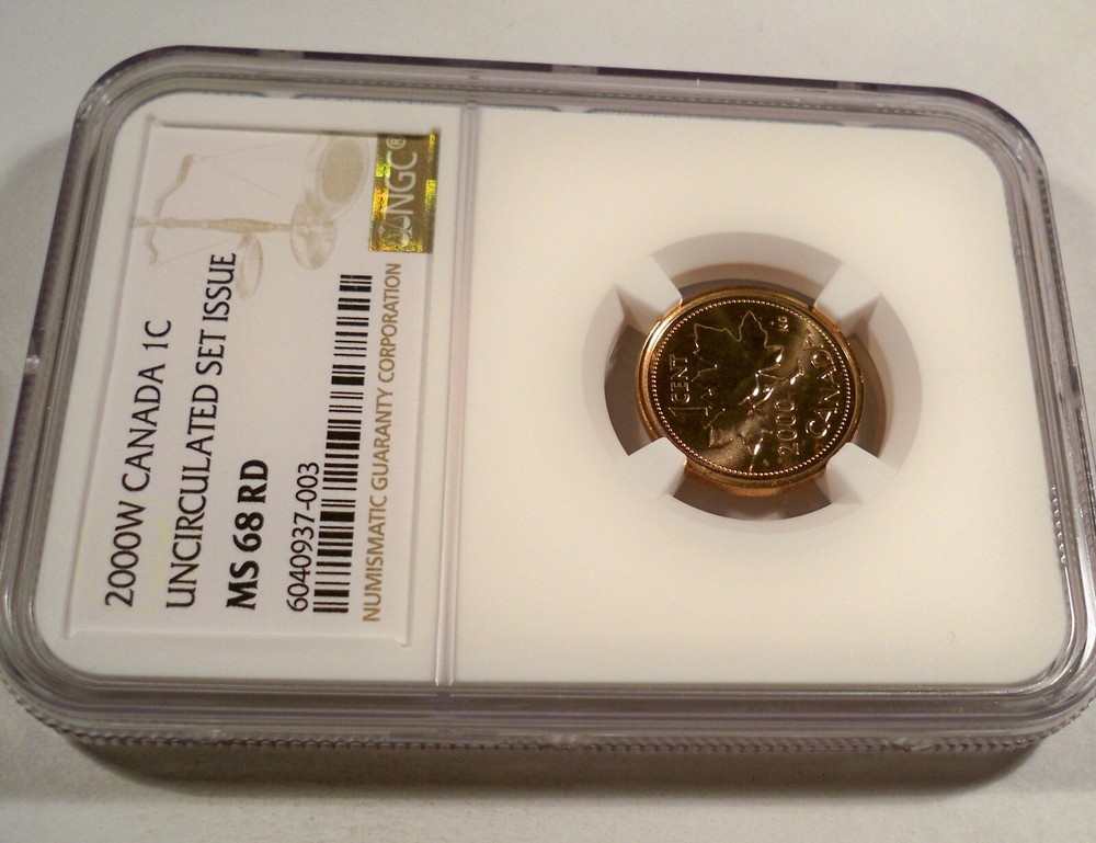 2000-W 1c CANADA NGC MS 68 RD CENT COPPER MS 68 RD RED
