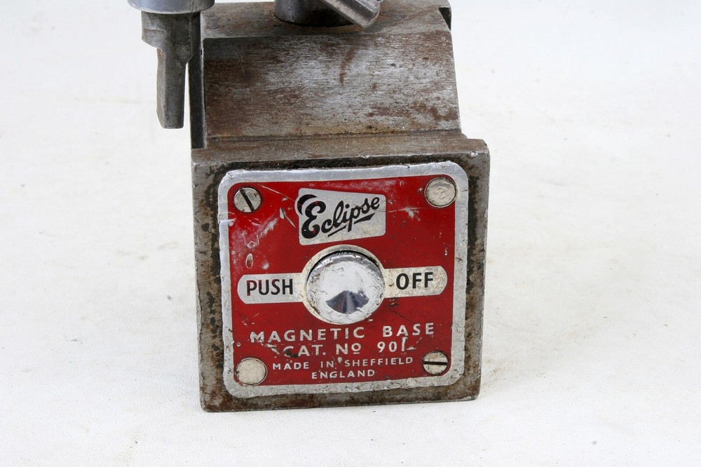 Well-used Eclipse No 901 magnetic base + Standard 311 dial indicator