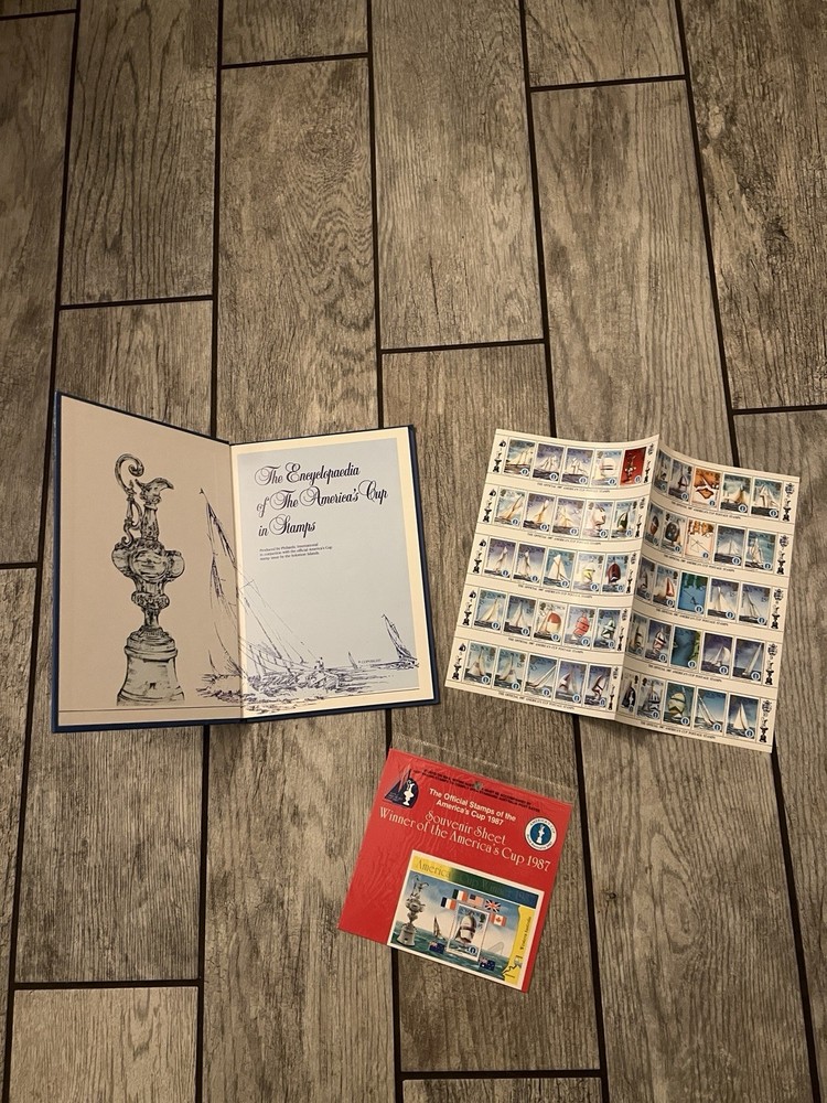 America's Cup Stamps Encyclopedia Book 1987 + Stamps - Supports Special Needs!