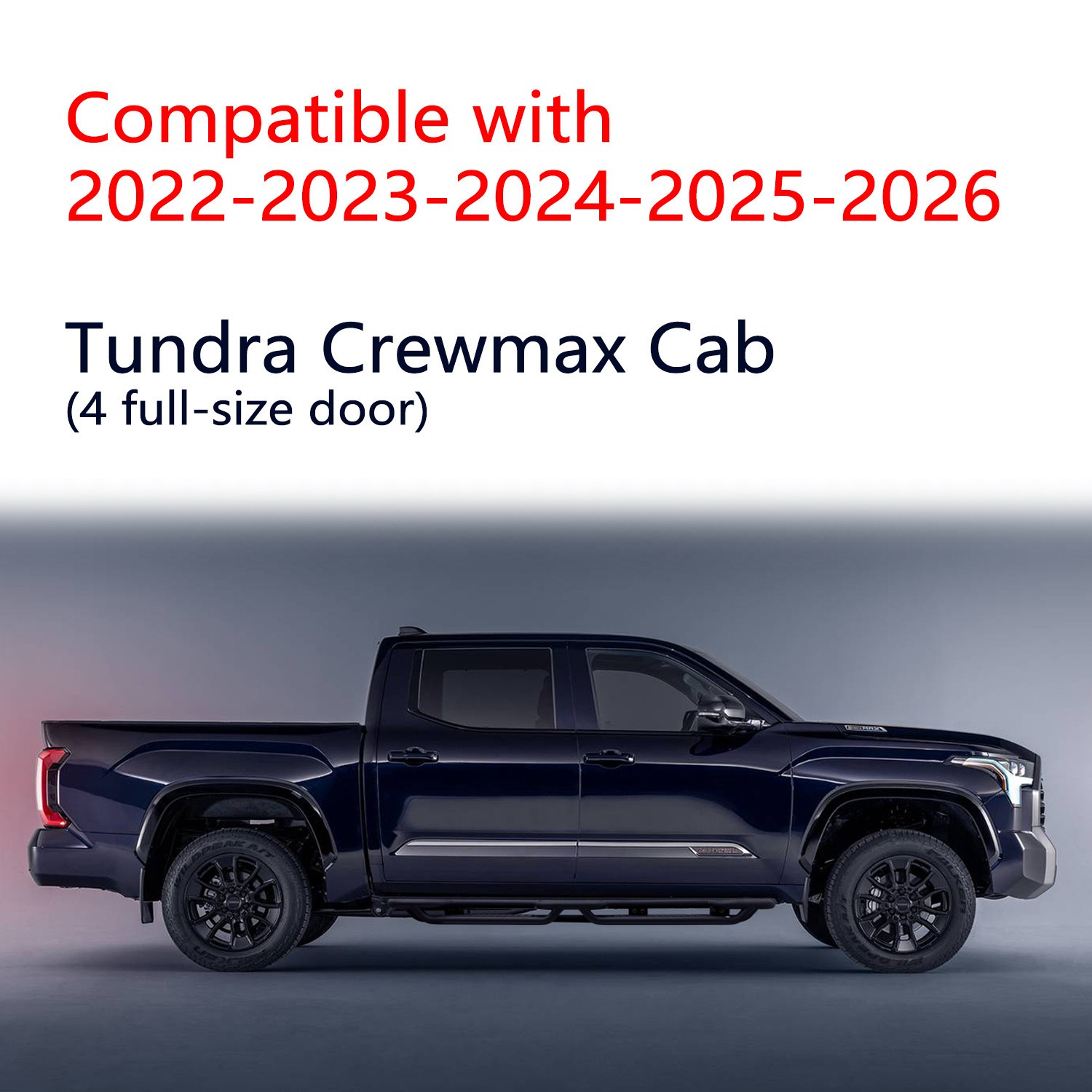 Vijay For 2022-2026 Toyota Tundra Crewmax Cab Running Board & Step Bar Nerf bar