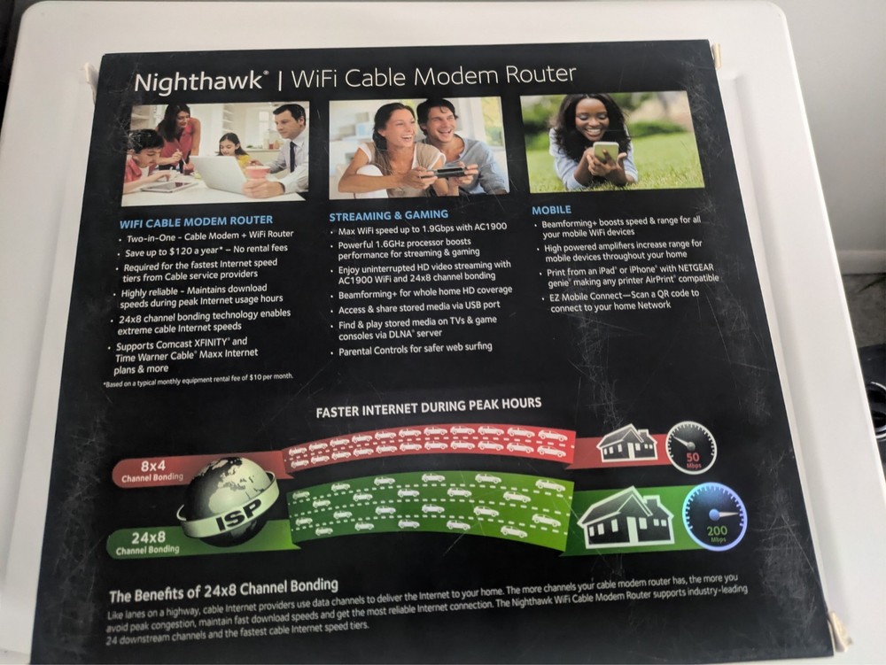 NetGear AC1900 WiFi Cable Modem Router C7000