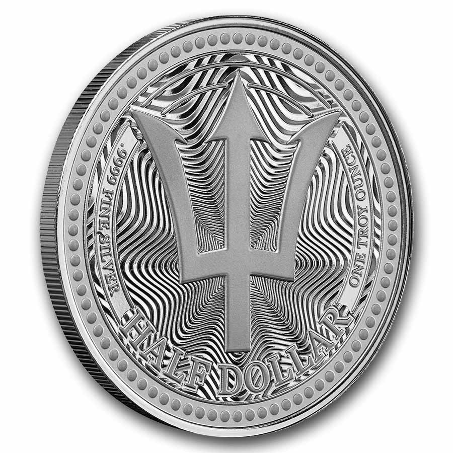 2025 Barbados 1 oz Silver Trident BU