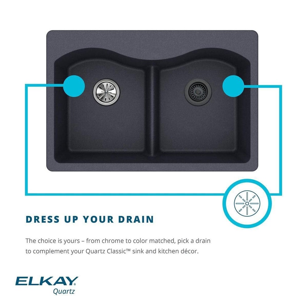 Elkay LKQS35BK Polymer Drain Fitting, Black