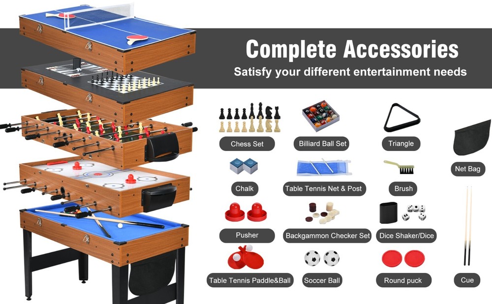 7 in1 Multi-Function Game Table Table Tennis Indoor Game Entertainment Equipment