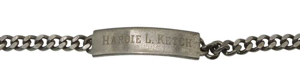 Original WWII Named US ID Bracelet Ketch 22.8 grams Sterling Silver CA11