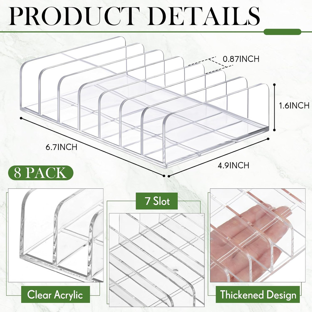 8 Pack Clear Acrylic CD Holder, DVD/CD Storage Box Record Display Rack Organizer