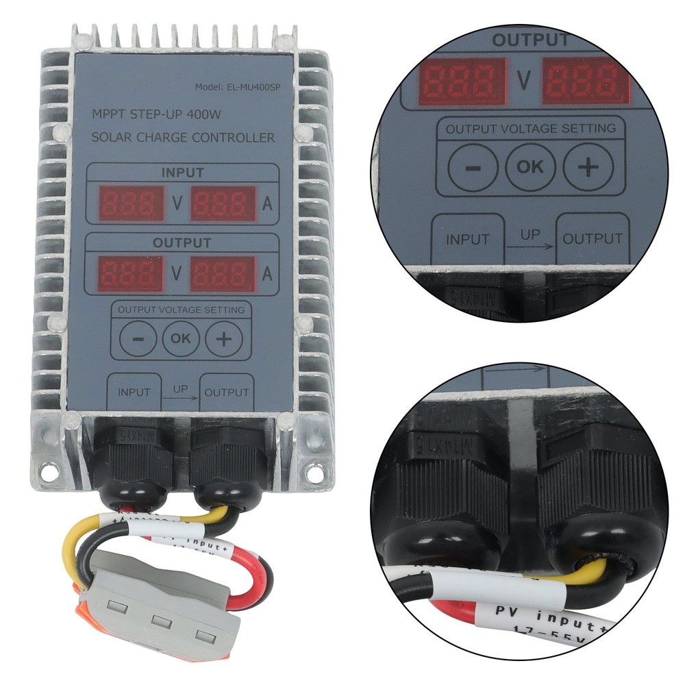 Solar Battery Charge Controller Boost MPPT Voltage Adjustable 400W 24‑85V